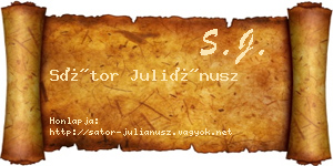 Sátor Juliánusz névjegykártya